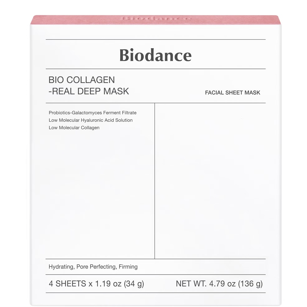 Biodance Bio-Collagen Real Deep Mask Set – Masques hydrogel au collagène & acide hyaluronique (4 pcs)