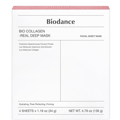 Biodance Bio-Collagen Real Deep Mask Set – Masques hydrogel au collagène & acide hyaluronique (4 pcs)