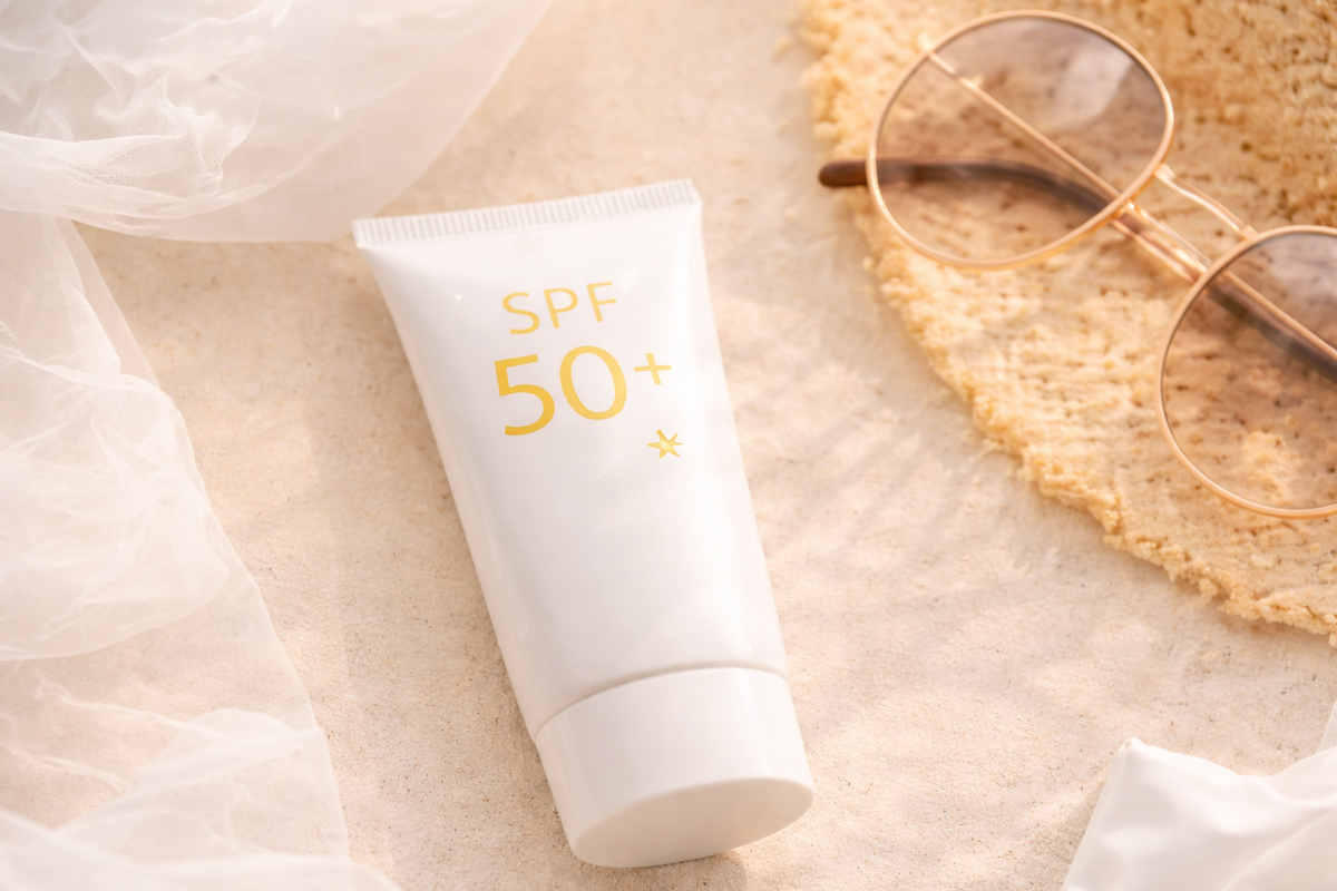 Tube de crème solaire SPF 50+