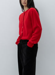 Cardigan femme rouge Low Classic détail maille laine