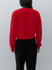 Low Classic Crop Wool Cardigan rouge silhouette femme FW26