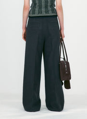 Low Classic - Pantalon en laine bouclée - Violet grisé
