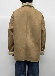 Low Classic veste femme beige réversible détail effet shearling