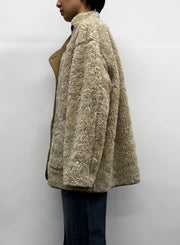 Détail veste réversible shearling beige Low Classic FW26