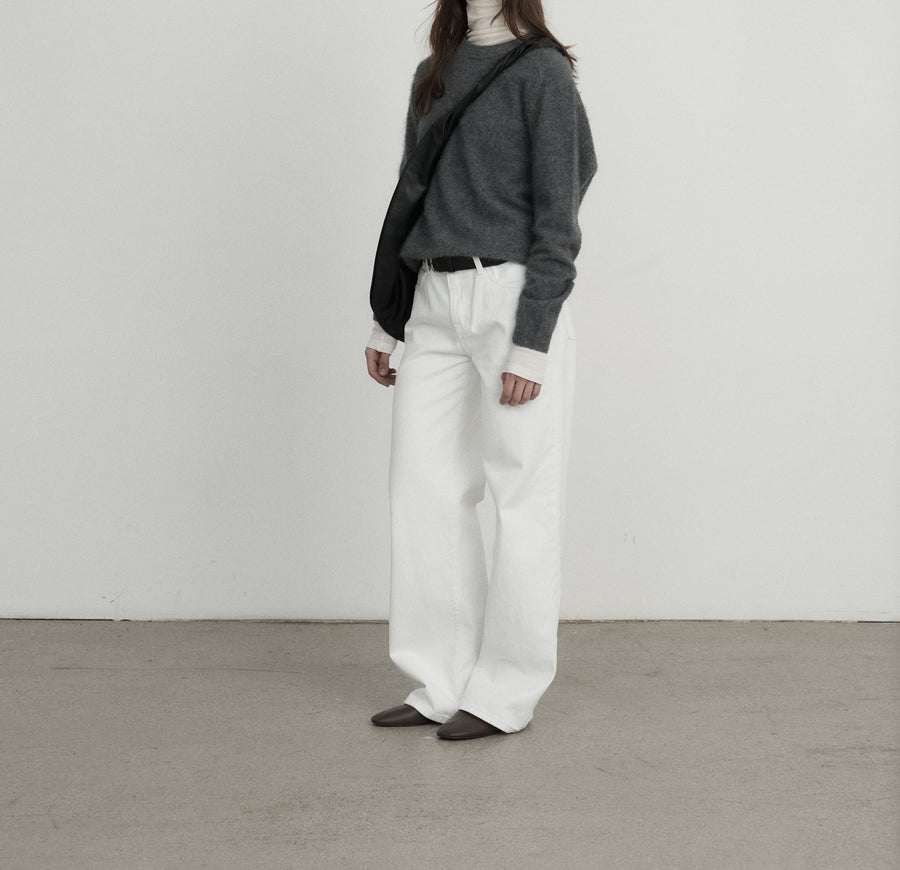 LE17SEPTEMBRE Jean taille basse Sorren - Blanc