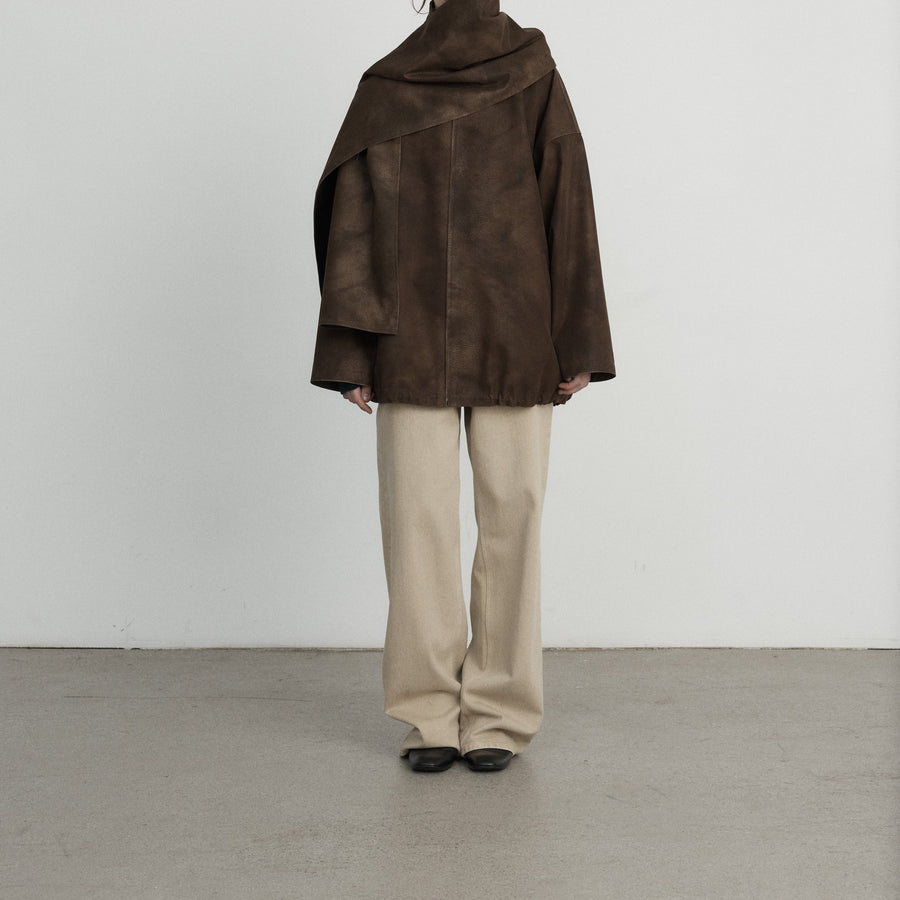LE17SEPTEMBRE Veste col châle effet cuir - Marron
