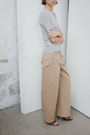 The Loom Atelier – Pantalon barrel Spiral Line beige