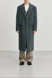 Dunst - Manteau cachemire croisé melange grey