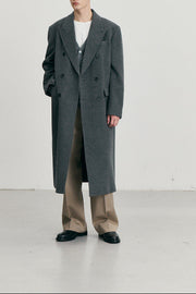 Dunst - Manteau cachemire croisé melange grey