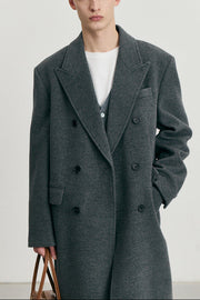 Dunst - Manteau cachemire croisé melange grey