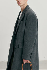 Dunst - Manteau cachemire croisé melange grey