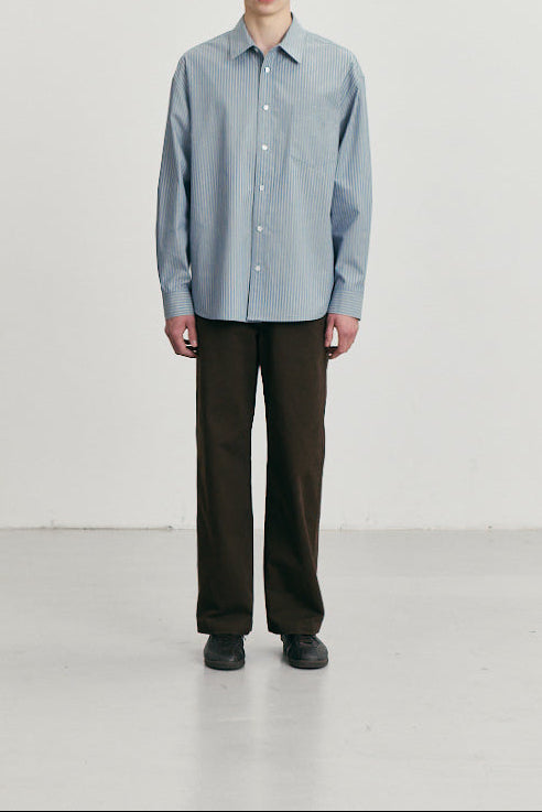 Dunst - Chemise informal unisexe rayée bleu clair