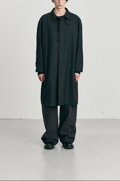 Dunst - Manteau Mac H-Line en laine gris charbon