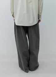 Low Classic Wide-Fit Curved Cotton Pants Khaki silhouette femme FW26