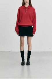 Look complet avec mini jupe noire Dunst portée de face