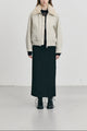 Dunst - Veste flight beige rembourrée col sherpa
