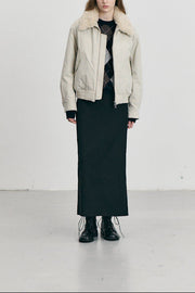 Dunst veste beige portée en angle