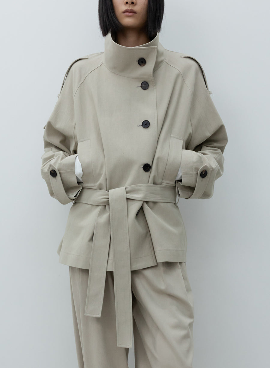 Low Classic - Veste Field Jacket taille basse en coton - Beige