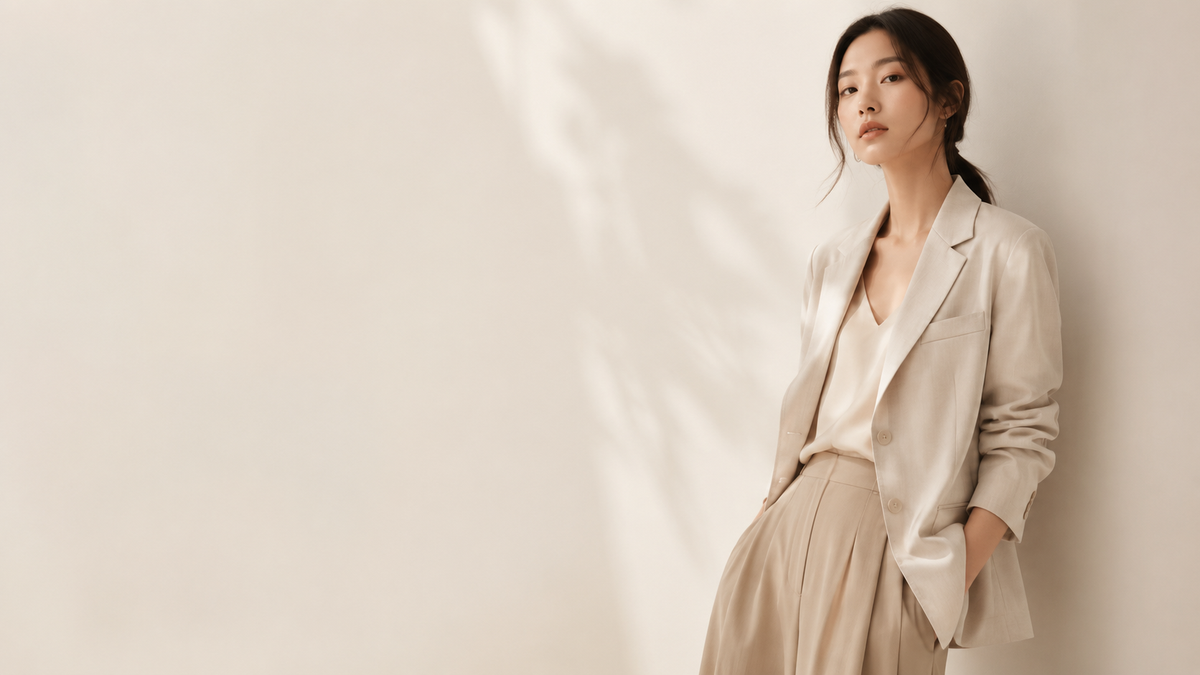 Look femme premium inspiré de la mode coréenne et japonaise minimaliste