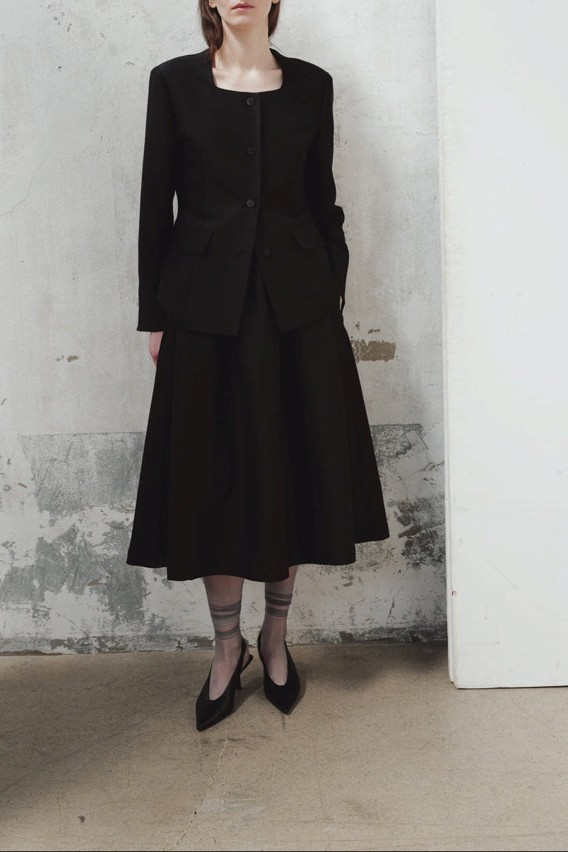 The Loom Atelier – Veste Frame noire en laine et soie