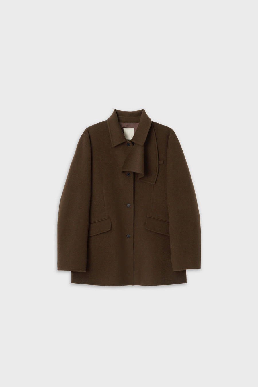 The Loom Atelier – Veste volume scarf-neck marron